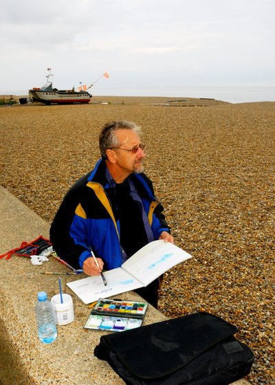 Aldeburgh strand - akvarell av Unbekannt