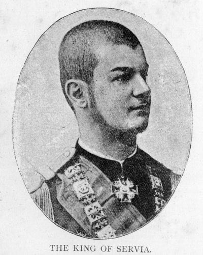 Alexander I, konge av Serbia (litho) av Unbekannt
