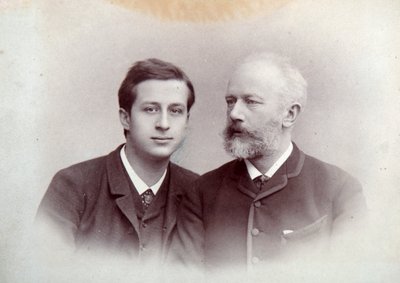 Alexander Siloti, russisk pianist og dirigent, og Peter Tchaikovsky, russisk komponist, 1888 av Unbekannt