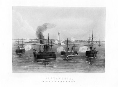 Alexandria, under bombardementet, 1882, 1800-tallet av Unbekannt