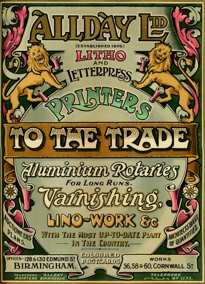 Allday Ltd - annonse, 1907 av Unbekannt