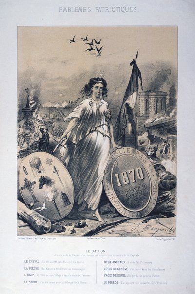 Allegori over franske patriotiske emblemer, 1870 av Unbekannt