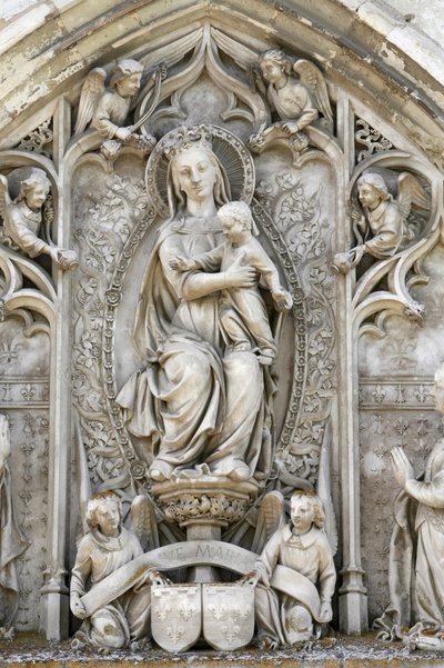 Amboise Castle Chapel Tympanum : Virgin and Child, Amboise, Frankrike av Unbekannt