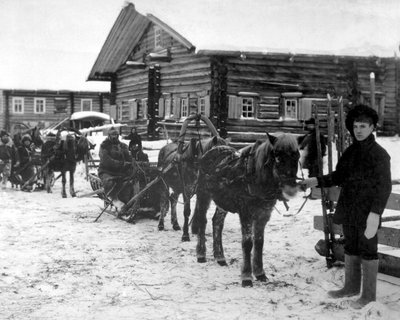 Amerikansk infanteri nær Arkhangel, Russland, desember 1918. av Unbekannt