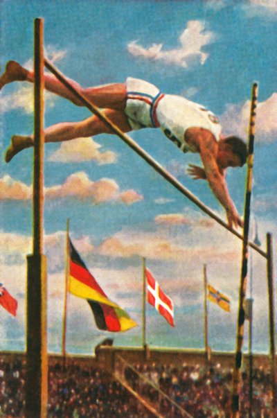 Den amerikanske stavhopperen Sabin Carr, 1928. av Unbekannt