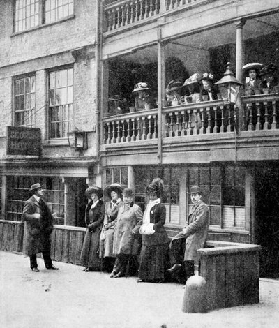 Amerikanere i London, en fest på George Hotel, Borough, Southwark, London, 1910 av Unbekannt
