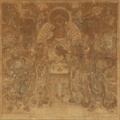 Amitabha Buddhas forsamling i det vestlige paradis, sent på 1700- og tidlig på 1800-tallet. av Unbekannt