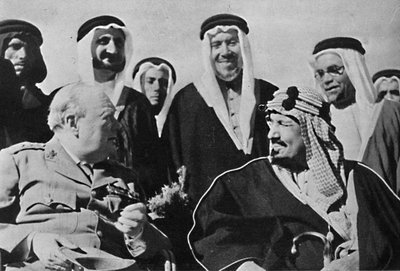 Blant andre Midtøsten-herskere, kong Ibn Saud, av Saudi-Arabia, 1945 av Unbekannt