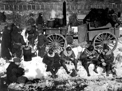 En amerikansk infanterileir i Sibir, Russland, desember 1918. av Unbekannt