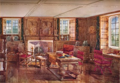 An Elizabethan Living Room, c1800-tallet, 1923 av Unbekannt