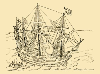 Et engelsk skip i Armada-kampen, c1930. av Unbekannt