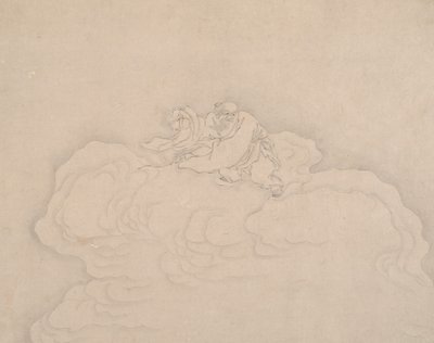 En udødelig på en sky med et par fersken, 1900-tallet. av Unbekannt