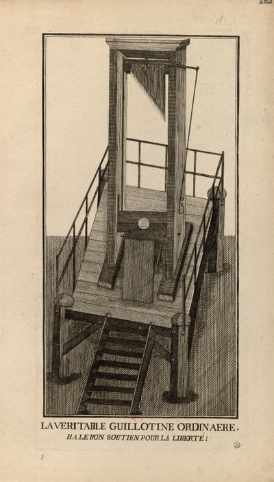 En vanlig giljotin. Ha, den gode støtten til frihet! , 1791-1794. av Unbekannt