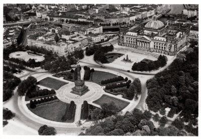 Et luftfoto av Konigsplatz, München, Tyskland, fra en Zeppelin, c1931 1933 av Unbekannt