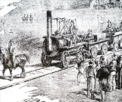 Et motorlokomotiv jeg bygget av George Stephenson av Unbekannt