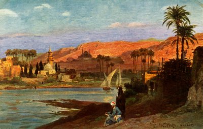 En kveld i Giza, c1918-c1939. av Unbekannt
