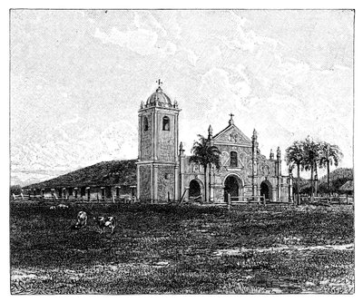 En gammel jesuittkirke, Pirayu, Paraguay, 1895 av Unbekannt