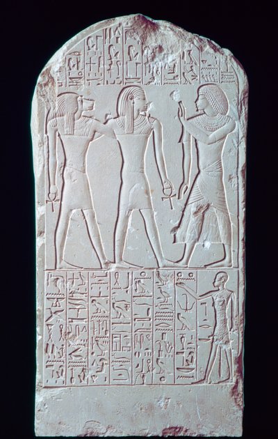 Gammel egyptisk kalksteinstele, 1500-1200-tallet f.Kr av Unbekannt
