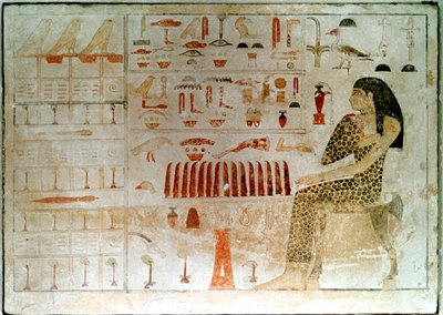 Gammel egyptisk stele med hieroglyfer, 27.-25. århundre f.Kr av Unbekannt