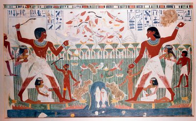 Gamle egyptere jakter villfugler med kastepinner av Unbekannt