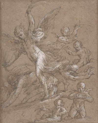 Engler og Putti, 1600-tallet. av Unbekannt