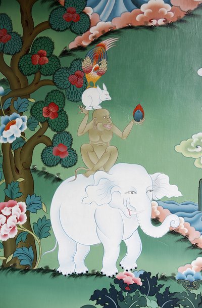 Fortelling om dyrevennskap ved Kopan-klosteret, Kathmandu, Nepal av Unbekannt