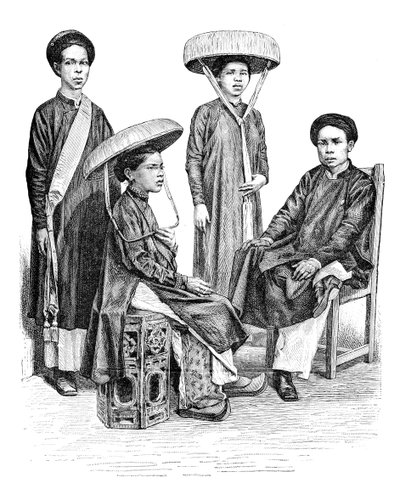 Annamesiske høvdinger og kvinner, Vietnam, 1895 av Unbekannt