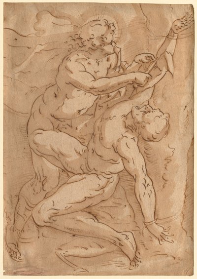 Apollo Flaying Marsyas recto Two Sketches of a Mother and Child verso, 1500-tallet. av Unbekannt