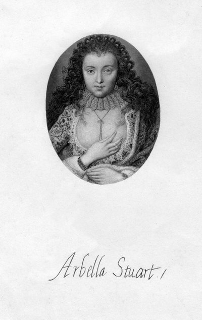 Arabella Stuart 1575-1615, engelsk adelskvinne fra renessansen, 1600-tallet. av Unbekannt