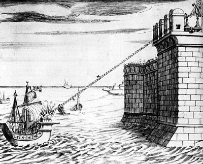 Archimedes Burning Mirror, enhet brukt ved beleiringen av Syracuse, 215-212 f.Kr. 1642 av Unbekannt