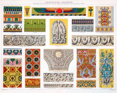 Arkitektoniske ornamenter, c1800-tallet av Unbekannt