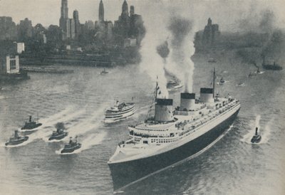 Ankomst til New York of the Normandie, 1936 av Unbekannt