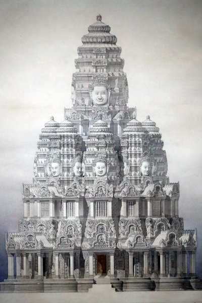 Asian Civilizations Museum, Angkor, Utforsking av Kambodsjas hellige by, Restaurering av det sentrale tårnet i bayon, Louis Delaporte og Henri Deverin, Kambodsja av Unbekannt