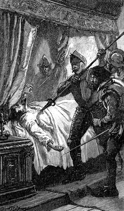 Attentatet på Albrecht von Wallenstein, østerriksk soldat, 1634 1800-tallet av Unbekannt