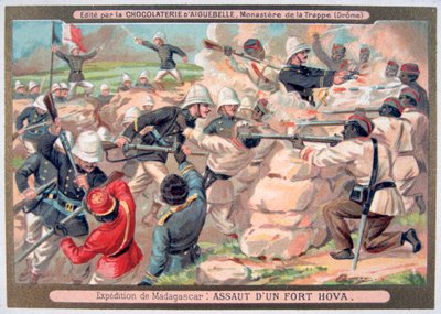 Angrep på et Hova-fort, Madagaskar, 1883-1896 av Unbekannt