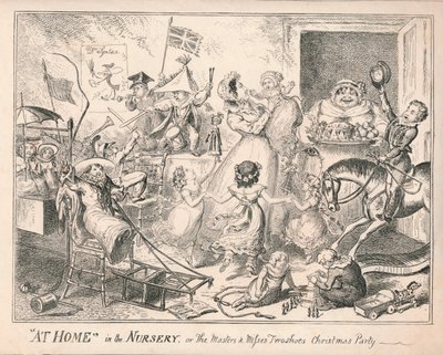 At Home in the Nursery, eller The Masters and Misses Two Shoes Christmas Party, 1835. av Unbekannt