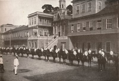 Ved militærpolitiets hovedkvarter, 1914 av Unbekannt