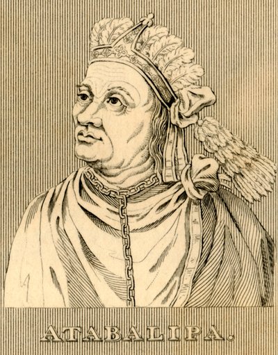 Atabalipa, c1502-1533, 1830. av Unbekannt