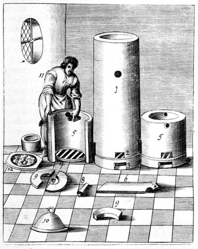 Athanor eller Slow Harry, en selvmatende ovn som opprettholder en konstant temperatur, 1683 av Unbekannt