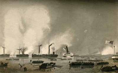 Attack Upon Roanoke Island - Landing of the Troops, 1878. av Unbekannt