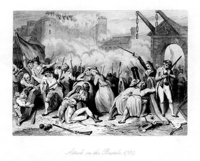 Angrep på Bastillen, 1789, 1845 av Unbekannt