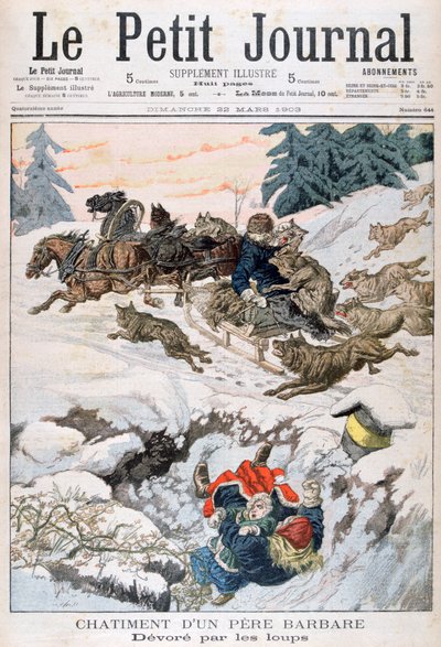 Angrepet av ulv, Russland, 1903 av Unbekannt