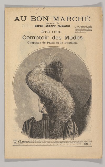Au Bon Marché-Comptoir des Modes, Fancy stråhatter, sommer 1890, 1890. av Unbekannt