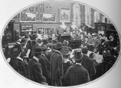 Auksjon pågår hos Phillips auctioneers, London, c1901 1901 av Unbekannt