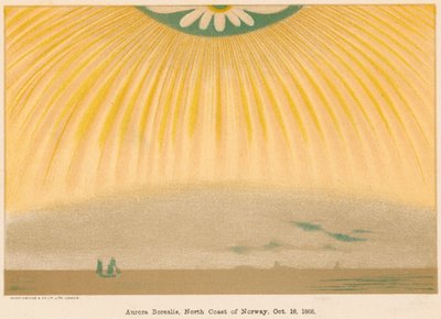 Aurora Borealis eller nordlys observert fra Nord-Norge, 10. oktober 1868, 1906 av Unbekannt