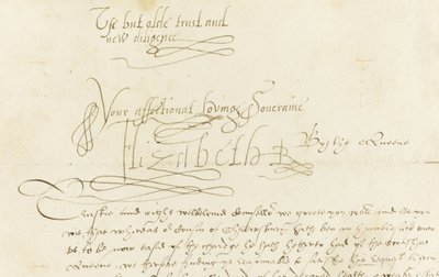 Autografbrev av dronning Elizabeth I til Mary, Queen of Scots, 1584 av Unbekannt