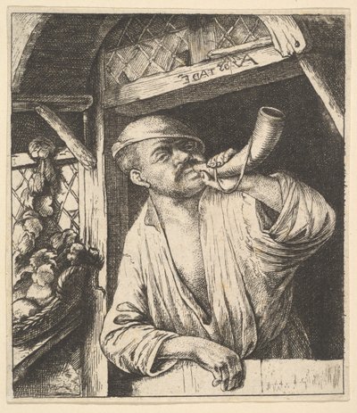 Baker blåsehorn, 1610-85. av Unbekannt