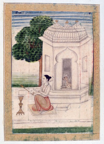 Bengali Ragini, Ragamala Album, School of Rajasthan, 1800-tallet av Unbekannt