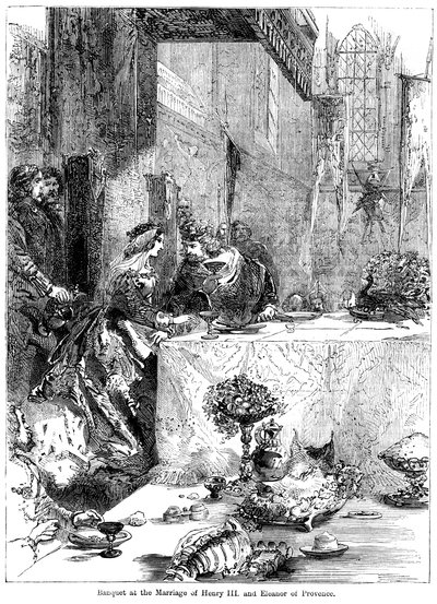 Bankett ved ekteskapet til kong Henrik III 1207-1272 og Eleanor av Provence c1223-1291, 1236 av Unbekannt