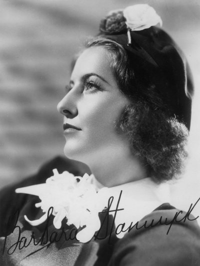Barbara Stanwyck 1907-1990, amerikansk skuespillerinne, ca 1930-tallet av Unbekannt